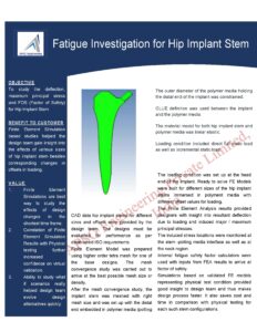 Fatigue Investigation for Hip Implant Stem